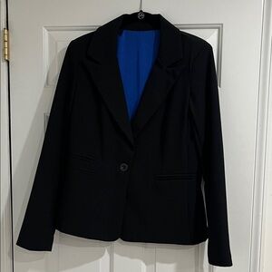 Women's Black Blazer with Blue Lining